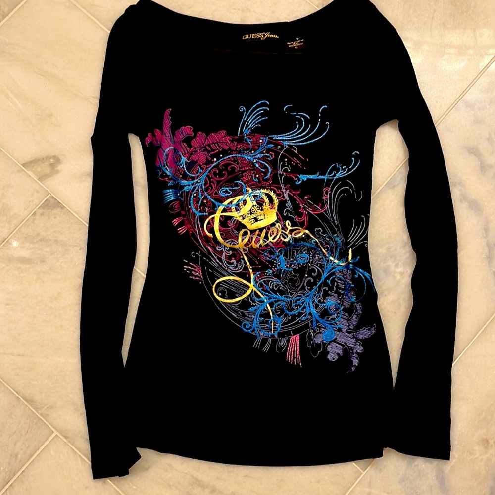 NWOTs Guess Limited Edition Gold Foil detailed tshirt